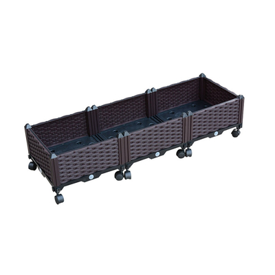 cama plástica del 120cm*40cm*23cm Herb Garden Planter Raised Garden con los echadores