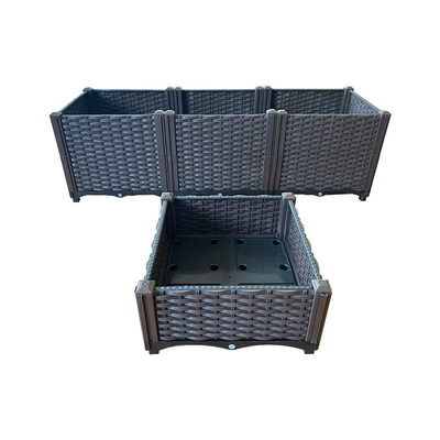 El plantador plástico rectangular grande de la alta durabilidad encajona para el patio todas las estaciones