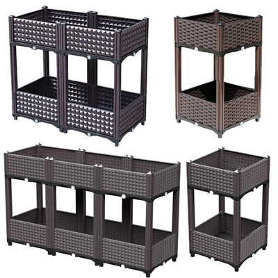 Capacidad grande elevada amistosa los 42*42*20cm de la caja plástica del plantador de la tierra moderna