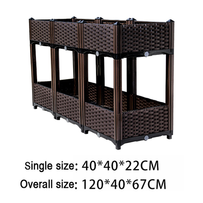 Capacidad grande elevada amistosa los 42*42*20cm de la caja plástica del plantador de la tierra moderna