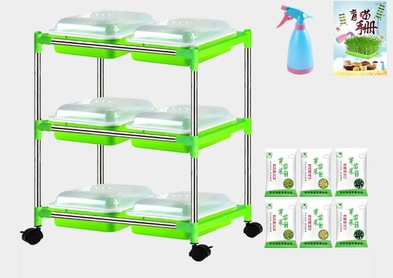 Almácigo de múltiples capas Tray Stand Microgreen Hydroponic Trays biodegradable