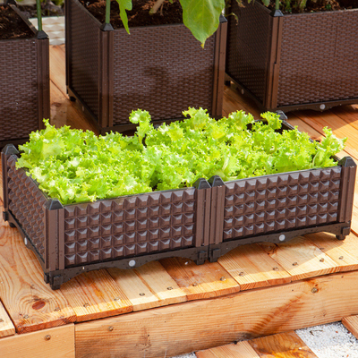 Resistencia a la corrosión espesada moderna de Herb Plastic Planter On Wheels