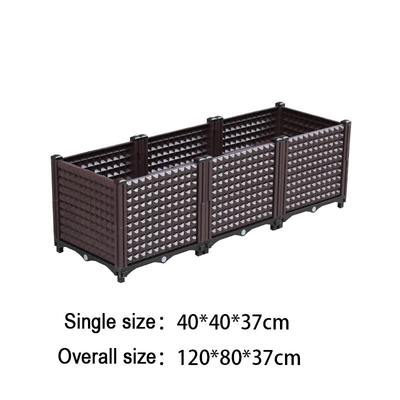 El plantador plástico rectangular grande antioxidante del jardín encajona almacenable para el plantación de árboles