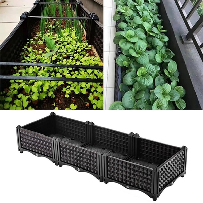 cajas vegetales del plantador de la longitud de los 80cm en prueba larga plástica de la polilla de la caja del plantador de las ruedas