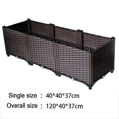 Caja plástica rectangular respirable del plantador del jardín para plantar el almácigo ninguna salida