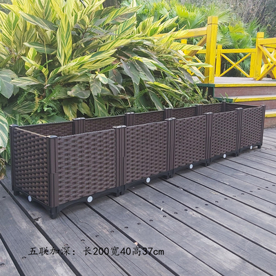 Envases de plástico plásticos multifuncionales de la caja del plantador de los 26CM Brown para las camas aumentadas del jardín