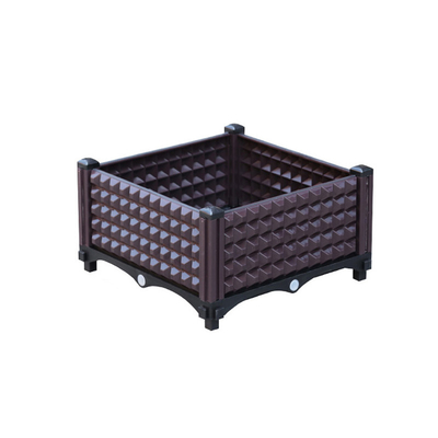 Envases de plástico plásticos multifuncionales de la caja del plantador de los 26CM Brown para las camas aumentadas del jardín
