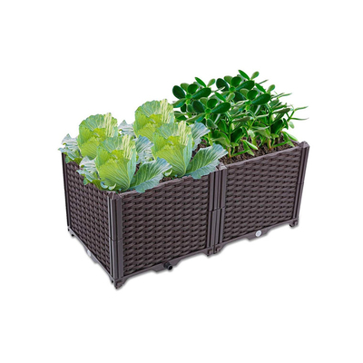 Plantadores plásticos grandes de Veg de la caja de Logo Customized Plastic Flower Bed los 37cm altos
