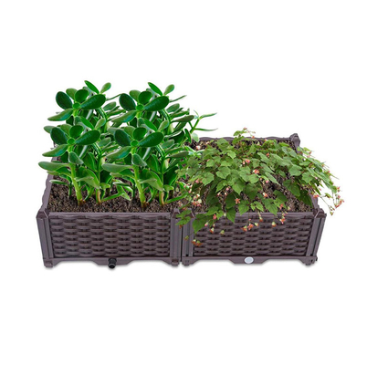 Camas de flor aumentadas plásticas de la flor de la calle los 80cm del plantador plástico de la caja con el agujero de dren
