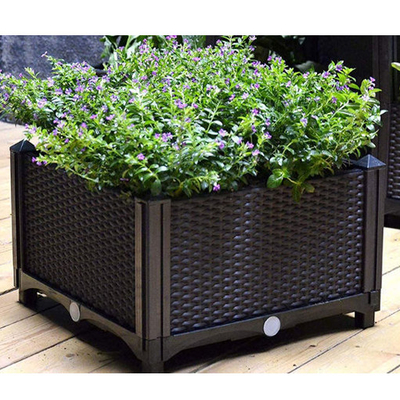 Cama de planta barata aumentada apilable de jardín de la caja del plantador de la cama del jardín del cuadrado plástico de alta calidad