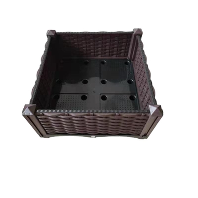 Cama de planta barata aumentada apilable de jardín de la caja del plantador de la cama del jardín del cuadrado plástico de alta calidad