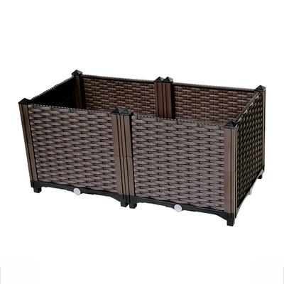 Verduras al aire libre que plantan la caja cuadrada del plantador de la resina plástica del pote de la planta de la flor de la hierba de la caja