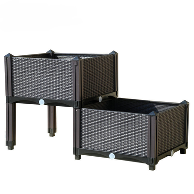Cajas plásticas del plantador de los 50*50*27CM en las piernas
