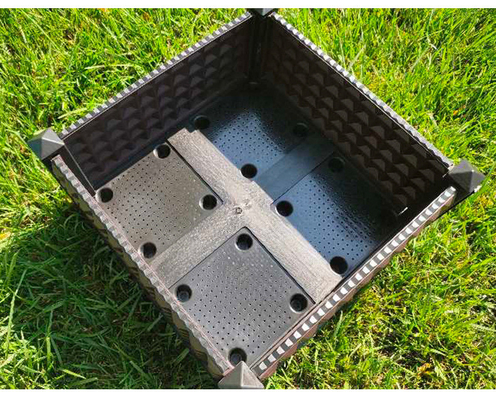 Cajas plásticas del plantador de los 50*50*27CM en las piernas
