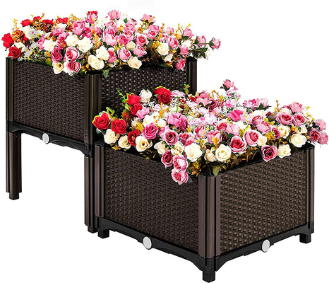 Plantadores aumentados plásticos móviles en las piernas los 50*50*27CM para el establecimiento vegetal