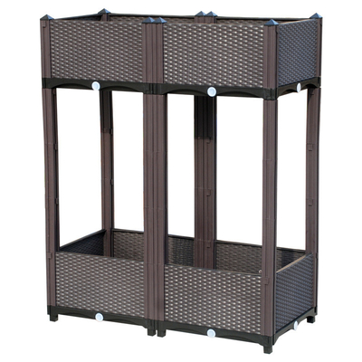 Caja plástica elevada multifuncional del plantador para la resistencia a las inclemencias del tiempo del crecimiento vegetal