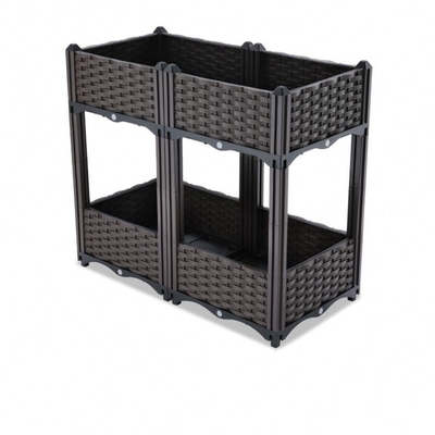 Capa multi tridimensional elevada rectángulo de la caja plástica del plantador del balcón