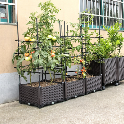 El alto jardín plástico doble de la capa los 71cm encajona las cajas plásticas al aire libre del plantador