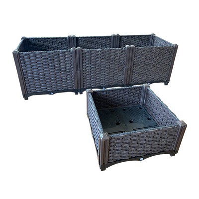 El plantador plástico rectangular grande de la alta durabilidad encajona para el patio todas las estaciones