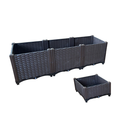 El plantador plástico rectangular grande de la alta durabilidad encajona para el patio todas las estaciones