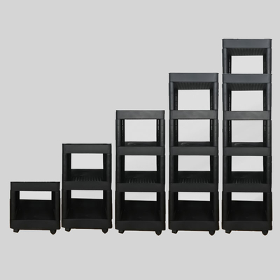 Fácil montar las ruedas plásticas de la carretilla cuatro del almacenamiento de la cocina casera de múltiples capas